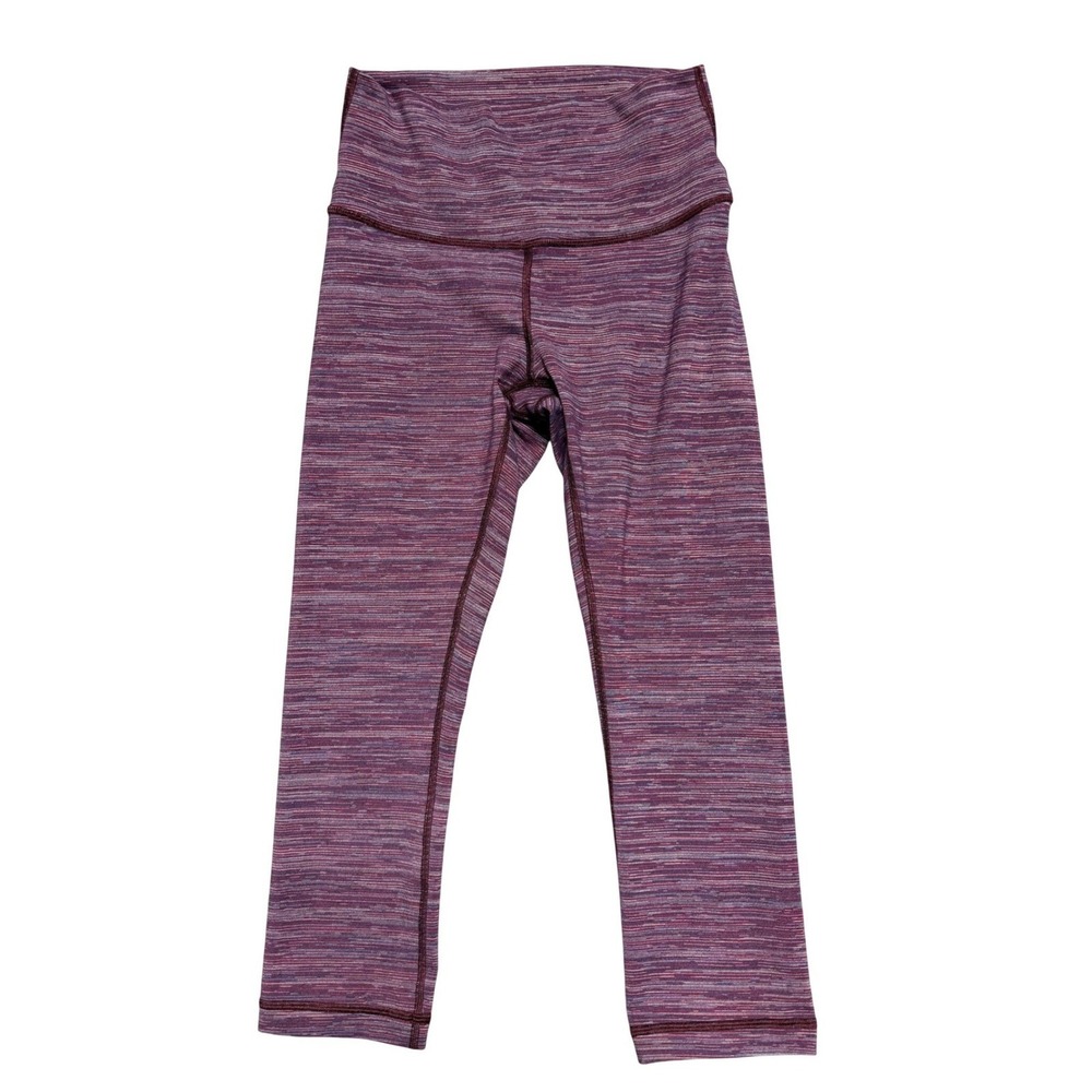Lululemon Wunder Under High Rise Crop Leggings Purple Space Dye Size 6‎